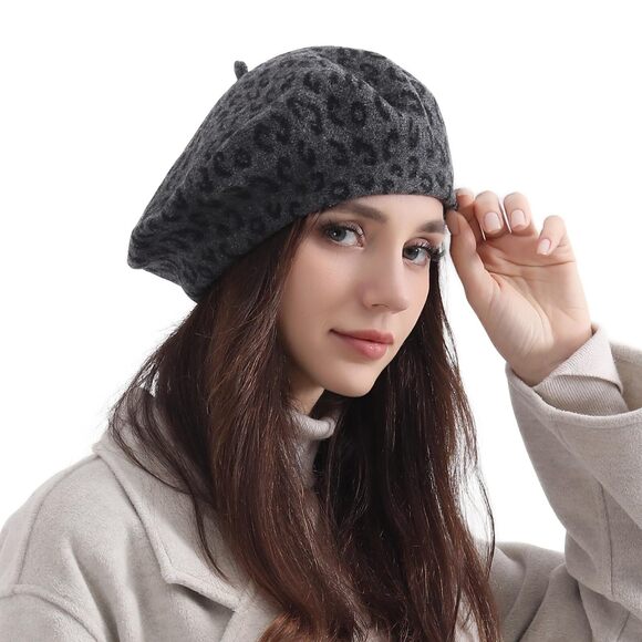 3774 Classic Wool Leopard Beret Hats For Women Man Painter Hat French Beret main image 5